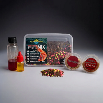 STICK METHOD MIX "Кріль Слива" 5 в 1 з Гамарусом та Мука Криля UKR FISH 450 г uk27 фото