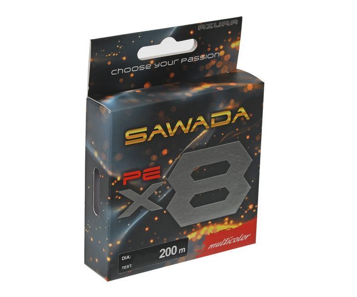 Шнур Azura '25 Sawada X8 Multicolor 200м #0.8 0.148мм S8-08 фото