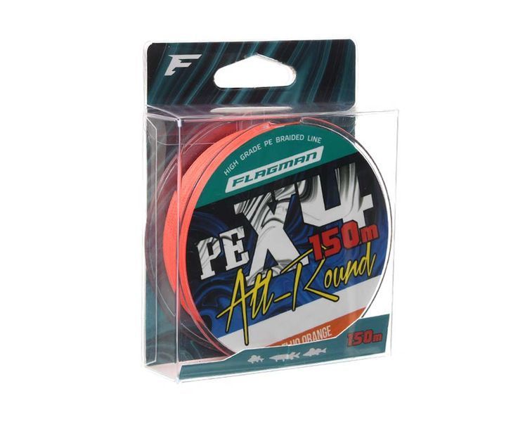 Шнур Flagman All-Round PE X-4 150м 0.12мм Fluo Orange X4AO-012 фото