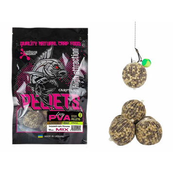 Готовая ПВА сетка Carptronik lazy PVA stick pellets Тигровий горіх/Конопля 4242509 фото