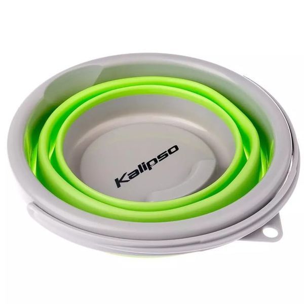 Відро рибальське Kalipso складане Silicone bucket 5L green 8101 фото