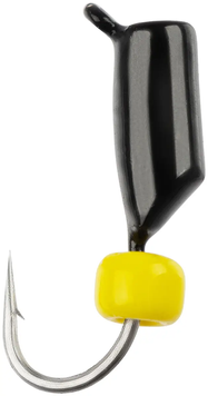 Мормышка вольфрамовая Viking Fishing Rigabik+bead 0.62g 2.5mm Black+Y (1шт) 19190410 фото