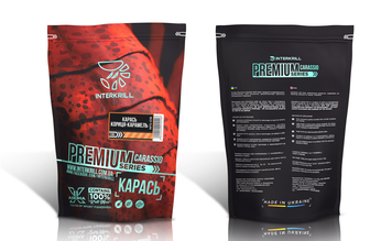 Прикормка INTERKRILL PREMIUM SERIES КАРАСЬ 1кг - Кориця-Карамель 42716 фото