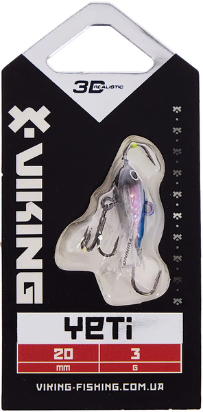 Балансир Viking Fishing Yeti Ice Jig 20mm 3.0g #1 Blue Glam Viking1 фото
