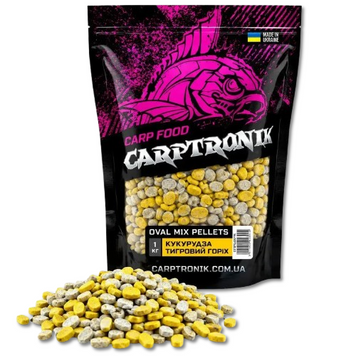 Пеллетс Carptronik OVAL MIX Кукурудза/Тигровий горіх 1 кг Oval-2 фото